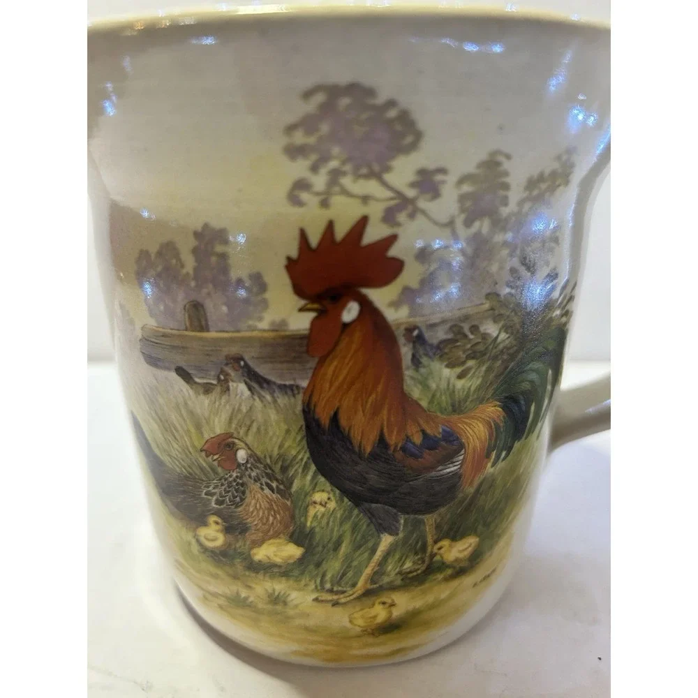 VINTAGE SHAKERS & THANGS POTTERY TEXAS HAND PAINTED ROOSTER TEA POT
